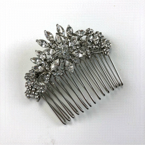 BRIDAL crystal silver hair jewelers comb NEW